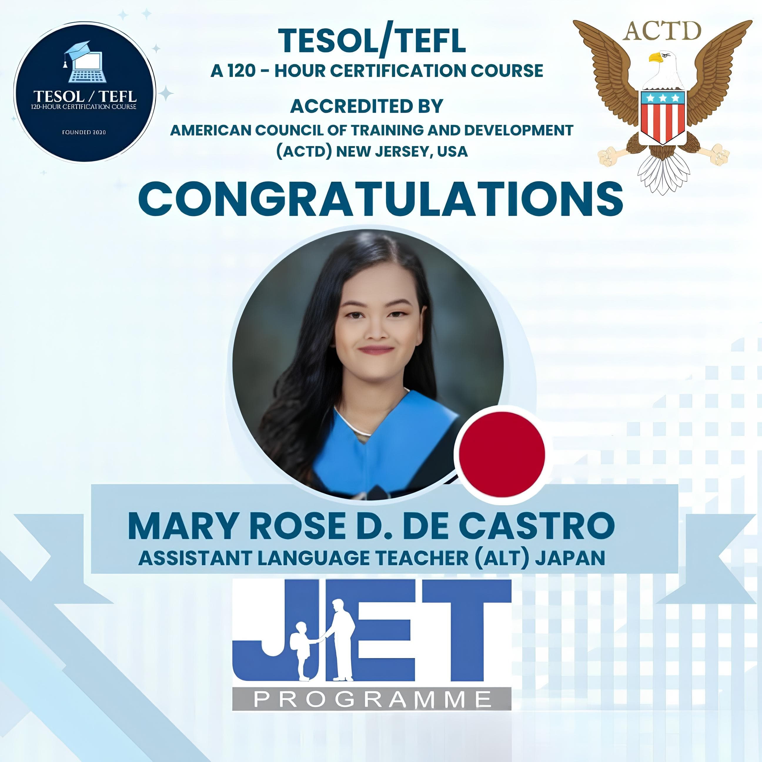TESOL/TEFL successful alumni graduate 14