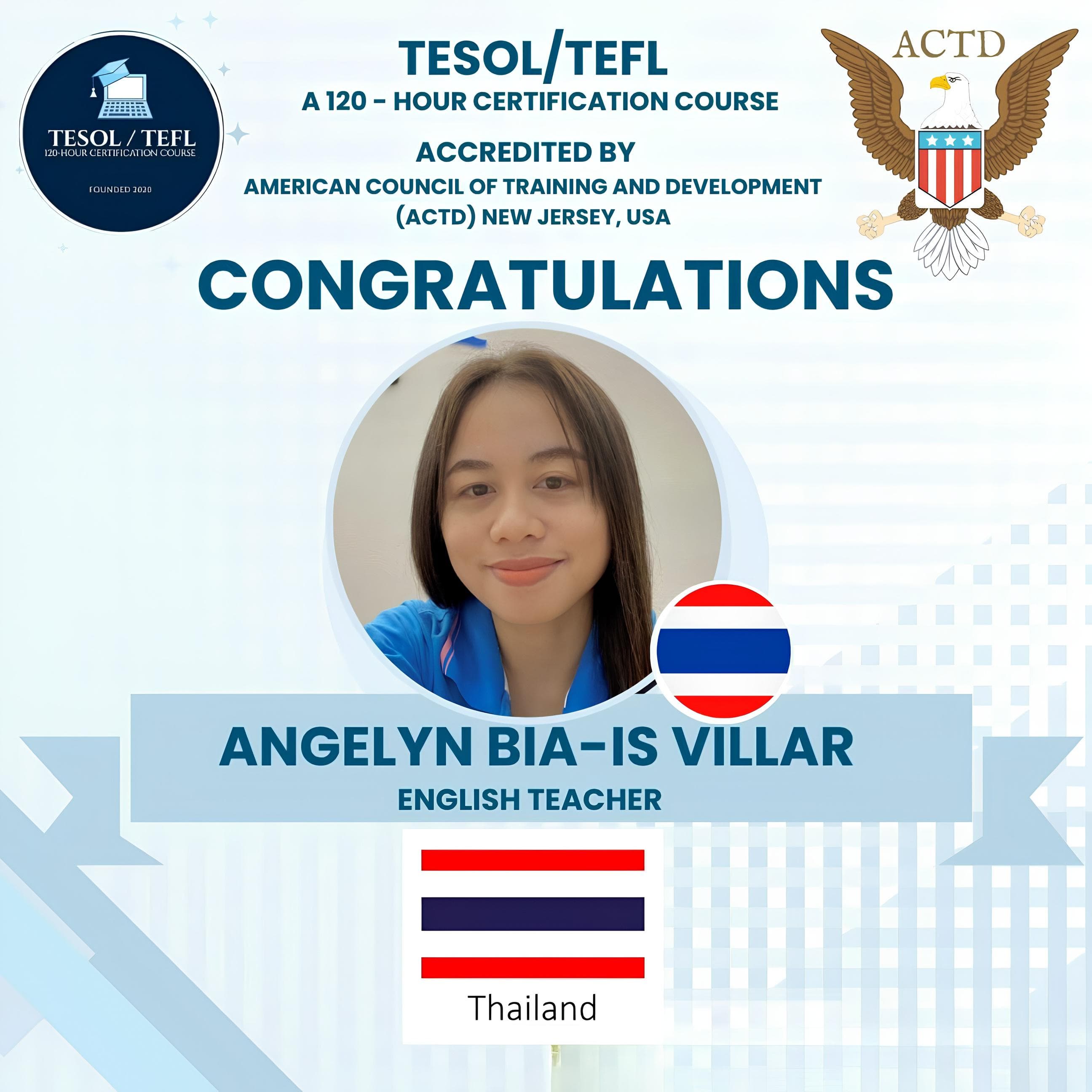 TESOL/TEFL successful alumni graduate 18