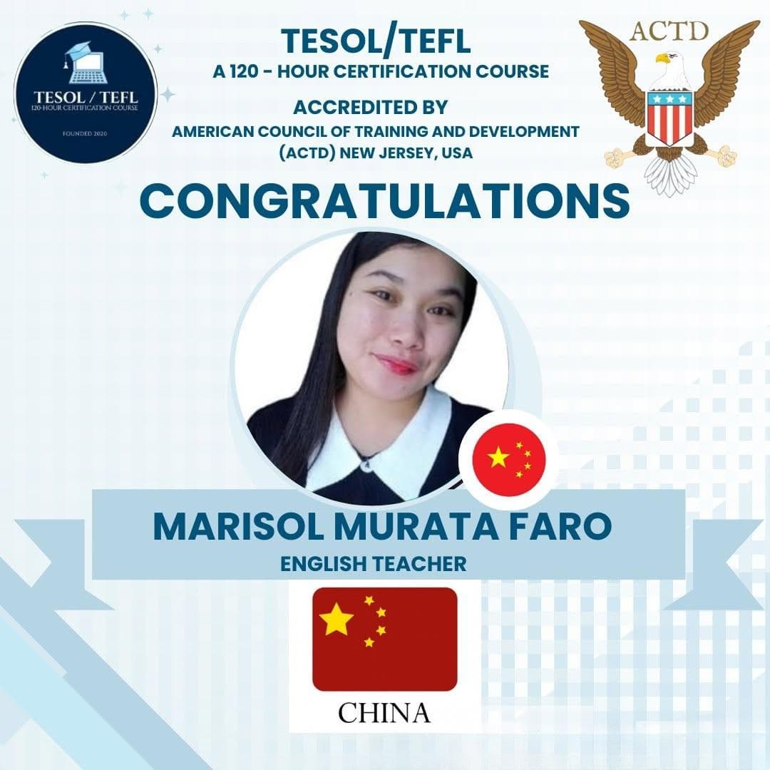 TESOL/TEFL successful alumni graduate 7